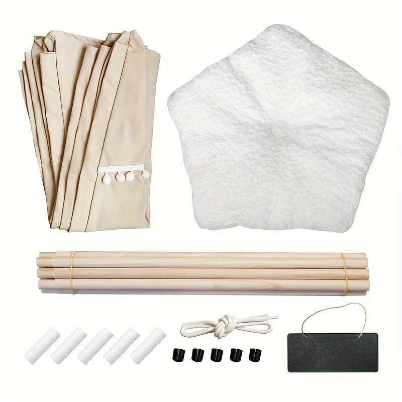 Linen Pet Teepee Bed-2