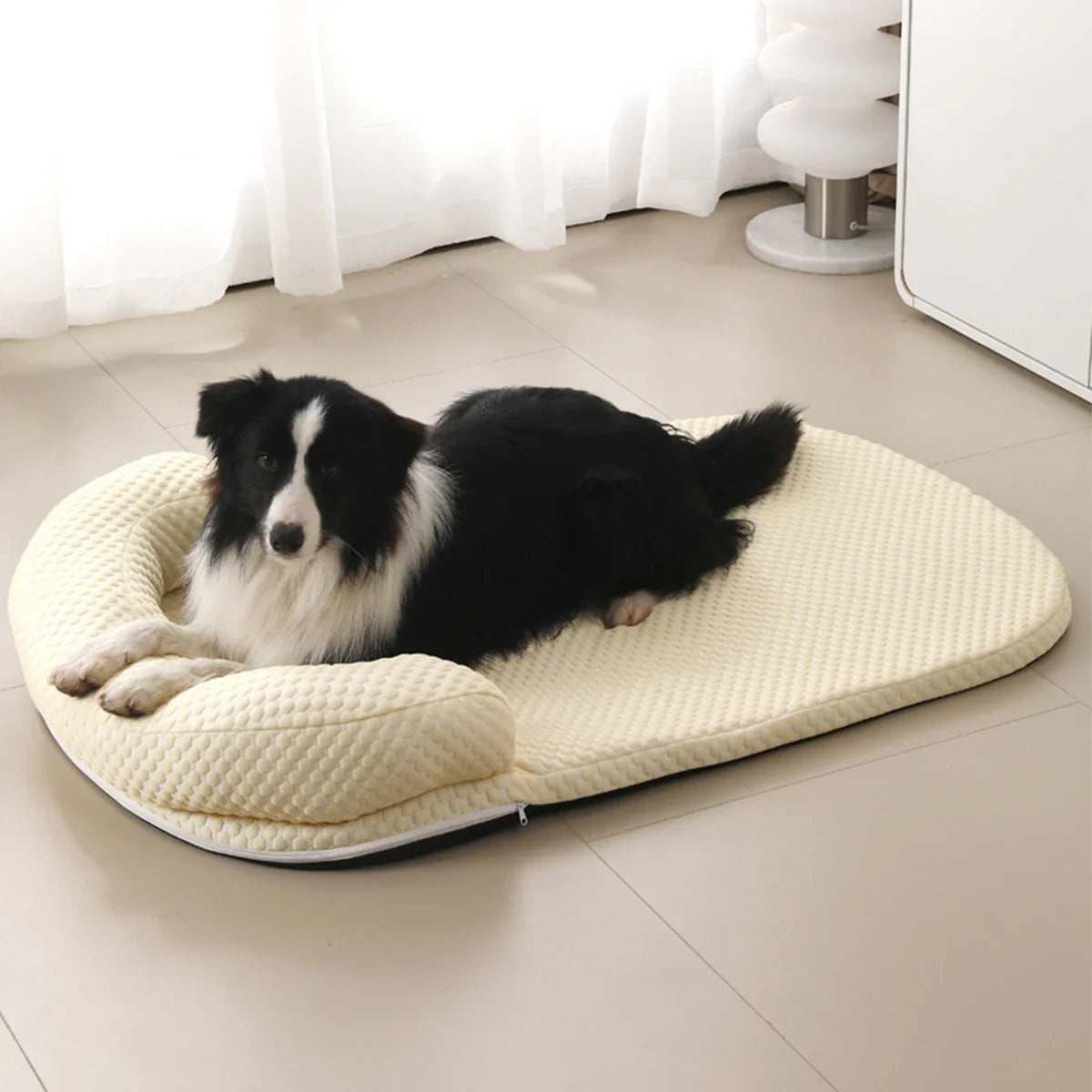 Breathable Large Dog Bed with Pillow Ice Silk Fabric-4