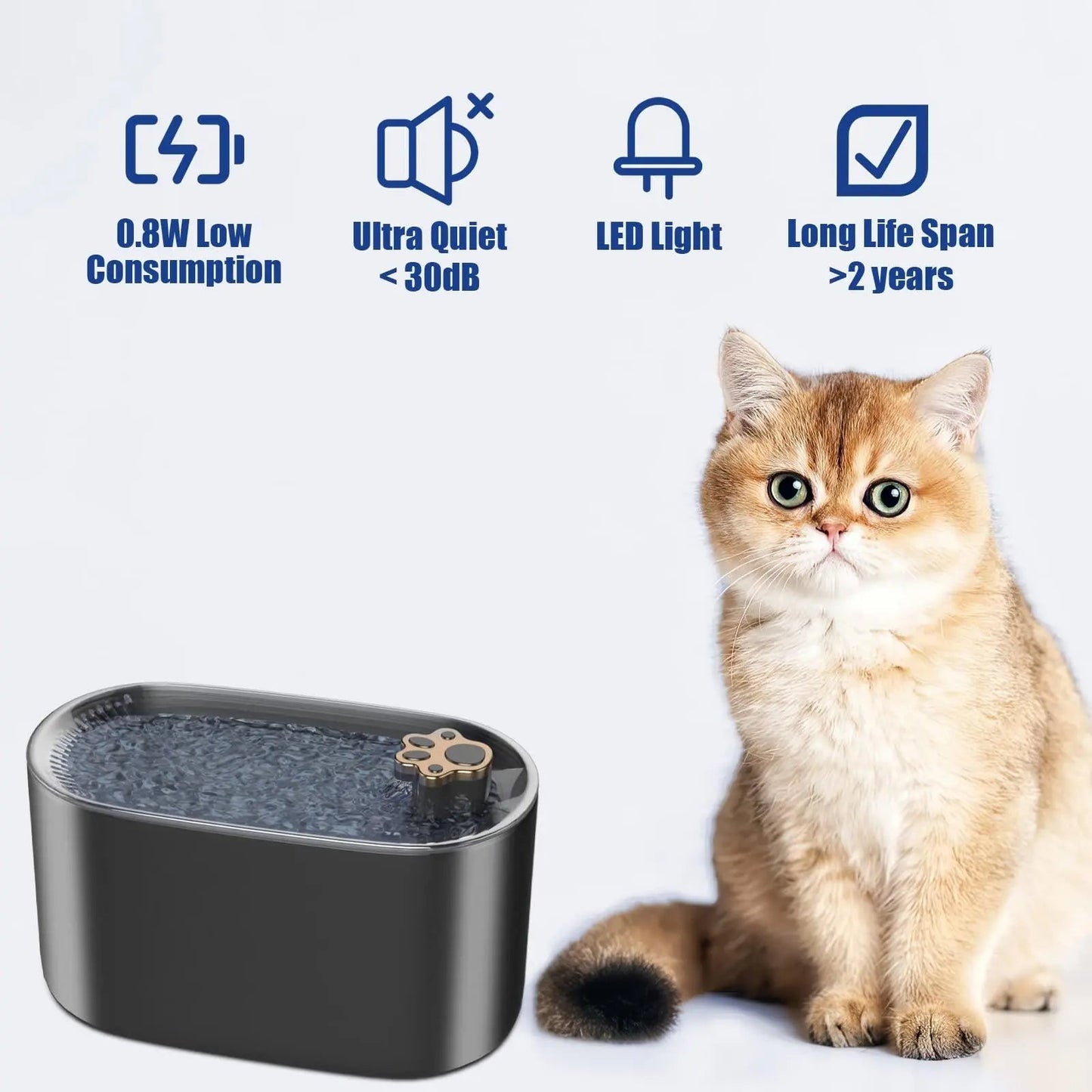 Cat Water Fountain Filter Automatic-3