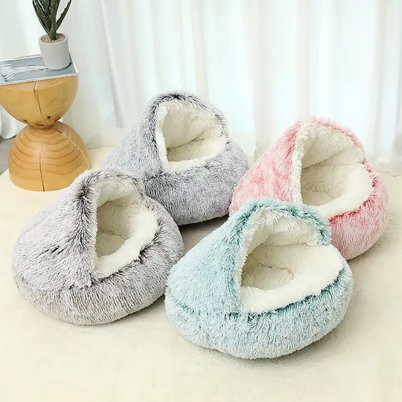 Cozy 2-in-1 Plush Cat Bed-2