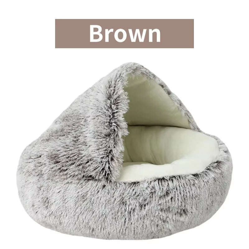 Cozy 2-in-1 Plush Cat Bed-6