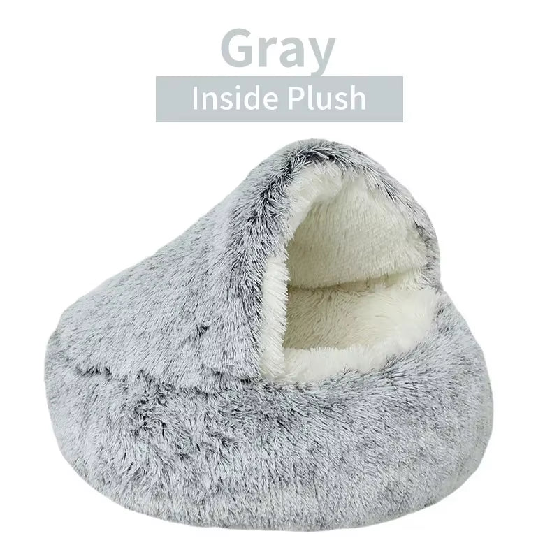Cozy 2-in-1 Plush Cat Bed-9