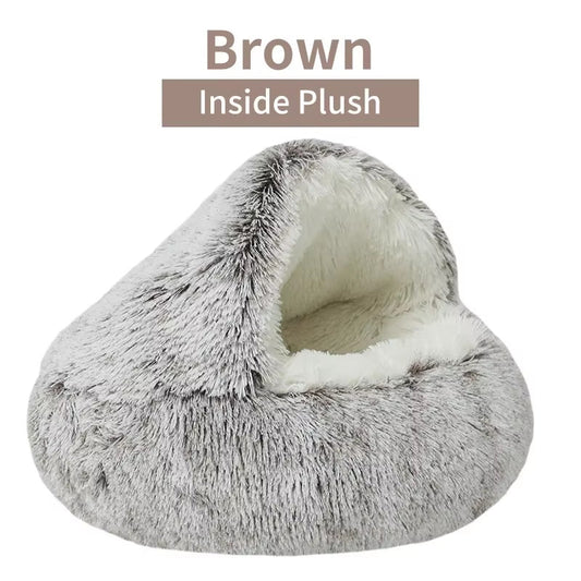Cozy 2-in-1 Plush Cat Bed-10