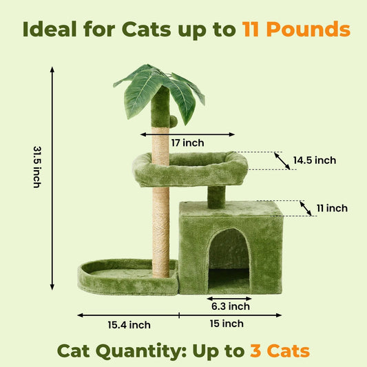Cozy Leaf-Shaped Cat Tower-0