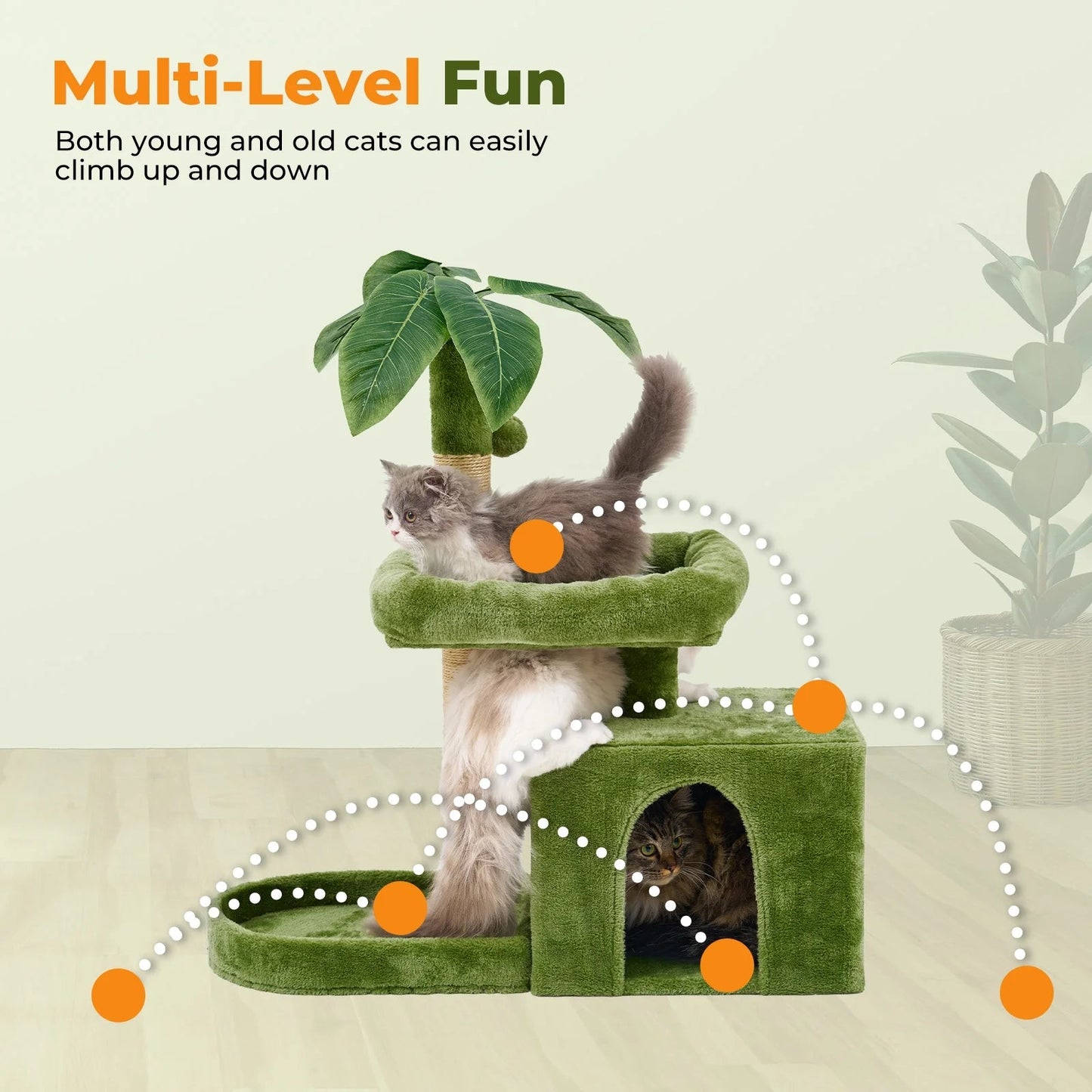 Cozy Leaf-Shaped Cat Tower-1