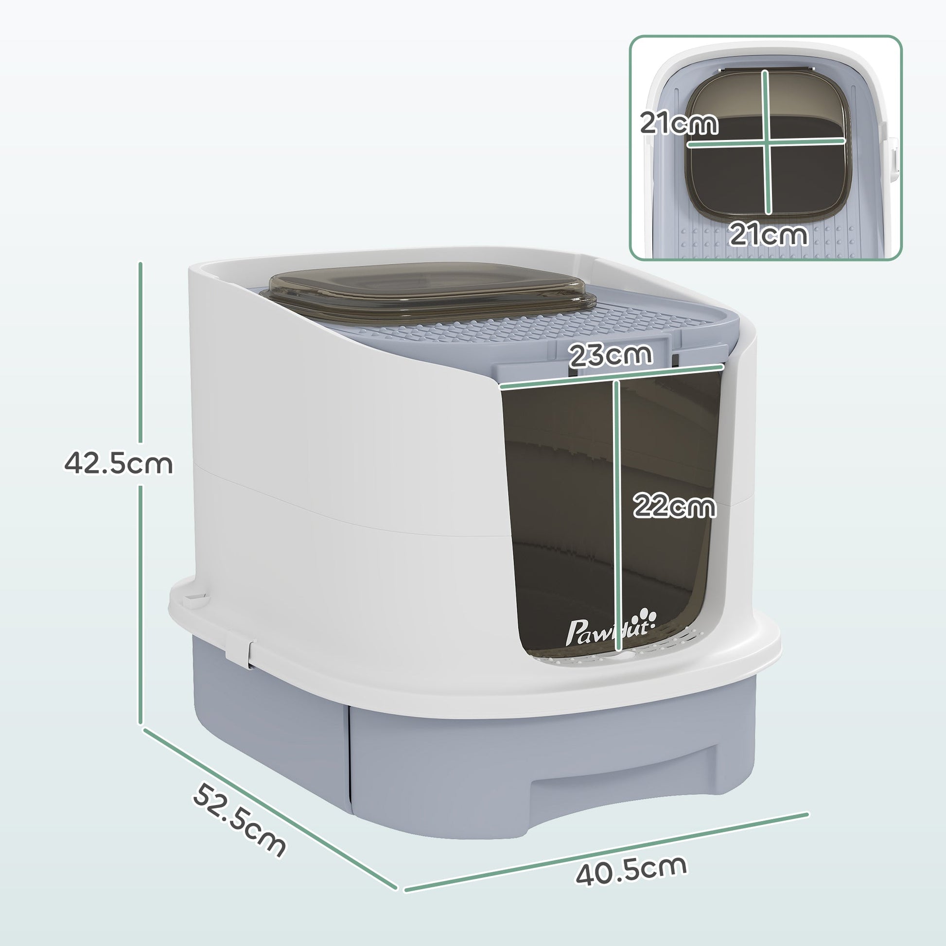 Cat Litter Box with Lid, Scoop, Deodorisation Bags, Top Entry-2