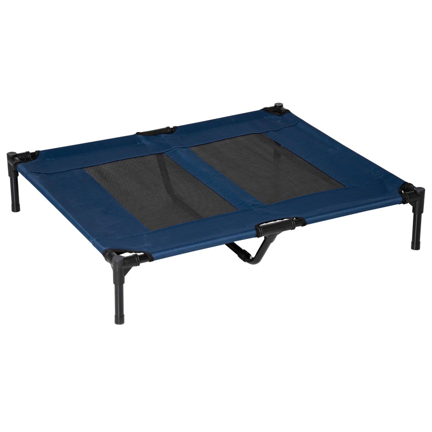 Elevated Portable Dog Bed with Sturdy Support - Blue-0